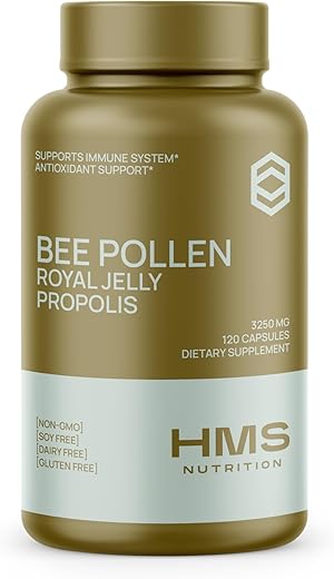 HMS Nutrition - Suplemento Diário Premium de Pólen de Abelha – Inclui Própolis – Marca em Destaque