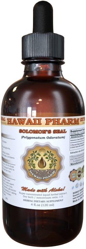 Hawaii Pharm - HawaiiPharm Extrato Líquido de Selo de Salomão, Tintura de Selo de Salomão (Polygonatum odoratum), Herbal, EUA, 120 ml