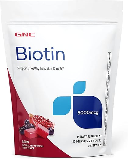 Biotina 5000mcg – 30 Soft Chews | Suplemento de Biotina para Cabelos e Unhas | GNC Brasil - GNC