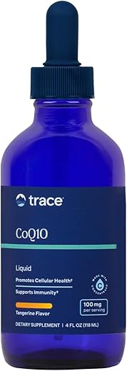 CoQ10-100 mg Líquido | Suporte à Função Imune e Energia Celular Normal | Vegano Certificado, Sem Glúten, Não-OGM | Tangerina | 120 ml - Trace Minerals