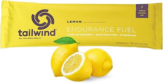 Endurance Fuel: Pó para Bebida Esportiva de Limão, Embalagem com 12 Unidades, Rico em Eletrólitos, Livre de OGM, Soja, Laticínios e Glúten, Vegano - Tailwind Nutrition