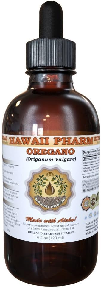Extrato Líquido de Orégano Orgânico (Origanum vulgare), Tintura Herbal, Hawaii Pharm, 118 ml, Produto dos EUA