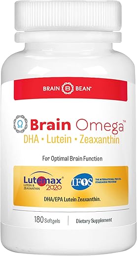 Brain Bean - Brain Omega com Luteína – Potencialize sua saúde cerebral – 60 cápsulas de 1000mg