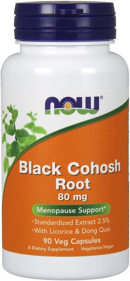 NOW Foods - NOW Black Cohosh 80 mg – 90 Comprimidos (Pacote com 2) | Saúde Feminina | Menopausa | Alívio dos Sintomas