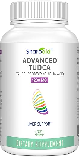 Sharoaid - TUDCA – Suplemento de Suporte Hepático 1200 mg – Fórmula de Alta Potência Testada por Terceiros – Sais Biliares para Desintoxicação e Limpeza do Fígado – Cápsulas Veganas para Saúde do Fígado, Rim e Vesícula Biliar – 1