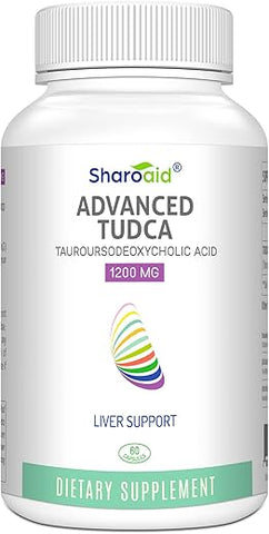 Sharoaid - TUDCA – Suplemento de Suporte Hepático 1200 mg – Fórmula de Alta Potência Testada por Terceiros – Sais Biliares para Desintoxicação e Limpeza do Fígado – Cápsulas Veganas para Saúde do Fígado, Rim e Vesícula Biliar – 1