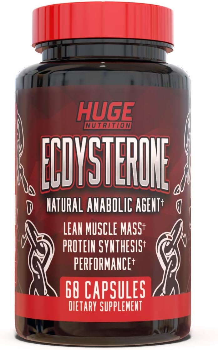Ecdysterone: Agente Anabólico Natural, Aumenta Massa Muscular Magra, Desempenho nos Exercícios, Força e Síntese Proteica, Fórmula para Absorção Aprimorada (60 cápsulas) - Huge Supplements