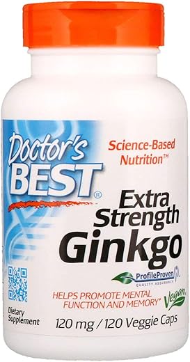 Doctor's BEST - Doctor’s Best, Ginkgo Extra Forte, 120 mg, 120 Cápsulas Vegetarianas – Embalagem com 2