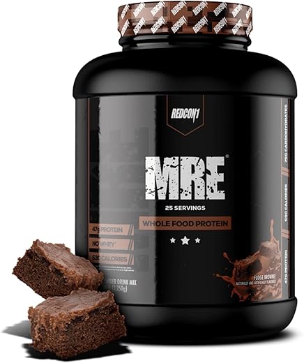 MRE Pó de Proteína, Brownie de Chocolate – Substituto de Refeição com Mistura de Proteínas e Óleo de MCT - REDCON1