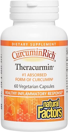 CurcuminRich Theracurmin 30 mg – Fórmula de Absorção Superior – 60 Cápsulas (Embalagem de 1) - Natural Factors