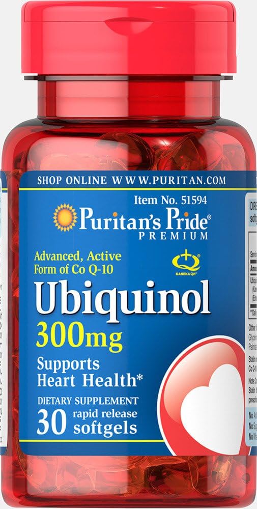 Puritan's Pride - Puritan’s Pride Ubiquinol 300mg – Suporte à Saúde Cardíaca, 30 Softgels
