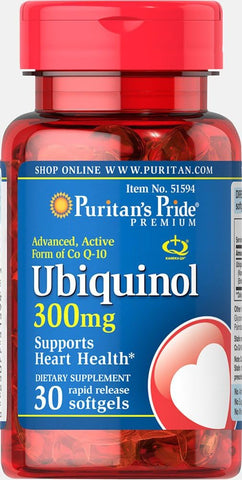 Puritan's Pride - Puritan’s Pride Ubiquinol 300mg – Suporte à Saúde Cardíaca, 30 Softgels