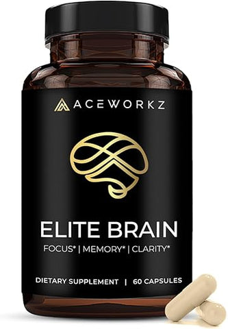 Elite Brain – Suplemento Nootrópico para Foco e Memória – Marca de Produto - ACEWORKZ