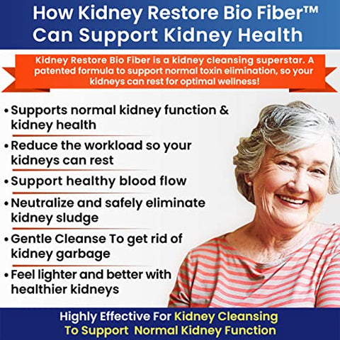 Kidney Restore - Bio Fiber: Desintoxicação Renal, Limpeza dos Rins – 100% Natural | 60 cápsulas