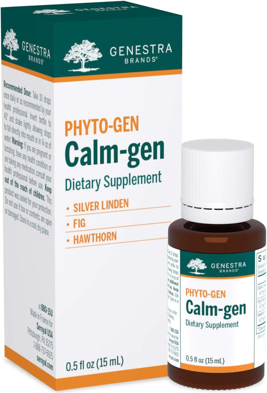 Calm-gen | Suplemento Herbal de Tília Prateada, Figo e Espinheiro | 15 ml - Genestra Brands