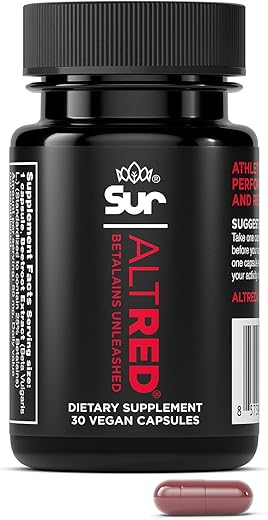 AltRed Sur Cápsulas de Beterraba para Recuperação Muscular e Nutrição Esportiva – 25%% Extrato de Betalaina Pré-Treino – Marca AltRed