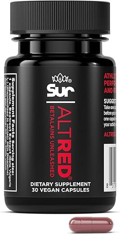 AltRed Sur Cápsulas de Beterraba para Recuperação Muscular e Nutrição Esportiva – 25%% Extrato de Betalaina Pré-Treino – Marca AltRed