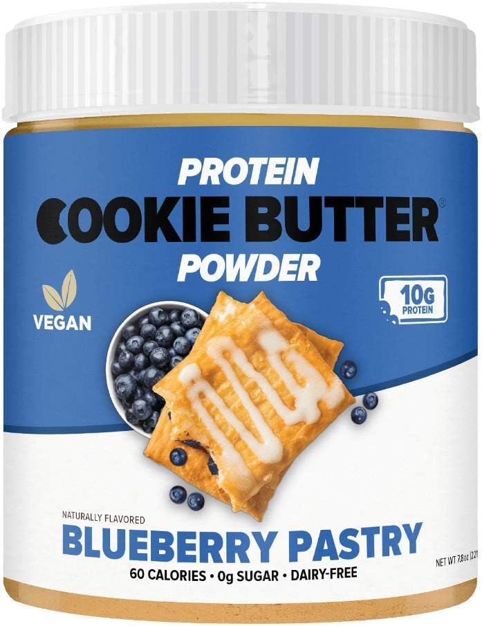 Flexible Dieting Lifestyle - Pó de Manteiga de Cookie de Proteína Vegana – Blueberry Pastry | Sem Laticínios, Amigável ao Keto, Baixo Carboidrato, Sem Açúcar | Fácil de Misturar, Assar e Espalhar | 220g