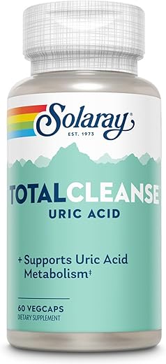 SOLARAY - Solaray Total Cleanse Ácido Úrico – Suplemento para Saúde das Articulações – Suporte Poderoso para Articulações e Limpeza de Ácido Úrico com Extrato de Cereja, Semente de Aipo, Extrato de Cúrcuma – 60 Dias