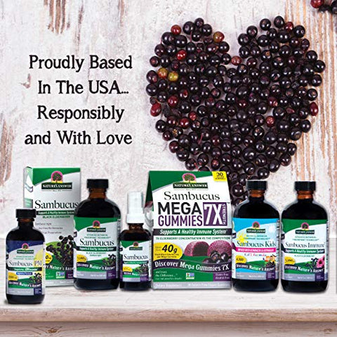 Nature's Answer - Nature’s Answer Xarope de Sabugueiro Sambucus 473 ml | Suplemento de Suporte Imunológico Saboroso | Antioxidante, Vegano, Sem Glúten, Fabricado nos EUA | Unidade Única