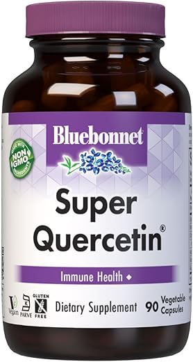 BB-553 Nutrição Super Quercetina Cápsulas Vegetais, Fórmula de Vitamina C, Melhor para Temporada – 60 cápsulas - Bluebonnet