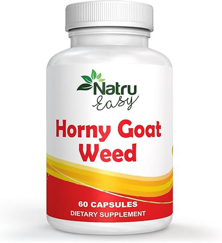 NATRU EASY - Horny Goat Weed 9 em 1 | Fórmula Avançada Não GMO | Extratos Finos de 9 Ervas Naturais | Testado por Terceiros | Fabricado nos EUA