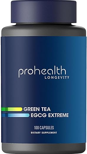 Longevity Chá Verde EGCG Extreme (390mg EGCG, 100 Cápsulas) – Chá Verde em Cápsulas de Alta Potência - ProHealth