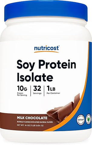 Proteína de Soja em Pó, 454g Chocolate, 10g de Proteína por Porção, Vegetariano, Não-OGM - Nutricost