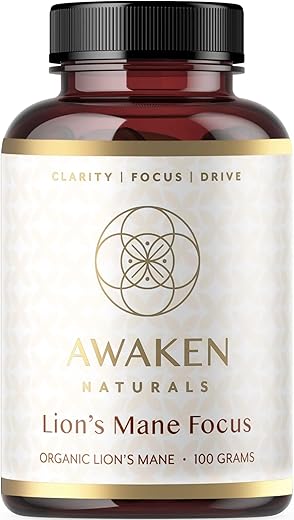 Awaken Naturals - Suplemento Orgânico de Cogumelo do Leão Mane – Potencialize sua Saúde com a Marca Orgânica
