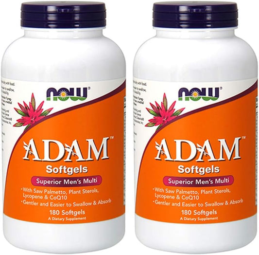 NOW Foods - Now Foods ADAM Vitaminas Masculinas, 180 Softgel (2 Pacotes) – Fórmula Multivitamínica para Homens