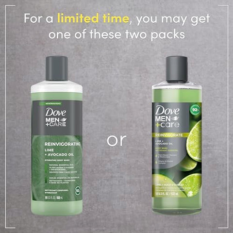 DOVE MEN + CARE - DOVE MEN CARE Sabonete Líquido Limão e Óleo de Abacate 4 Unidades para Reconstruir a Pele no Banho com Agentes de Limpeza e Hidratantes à Base de Plantas 532 ml