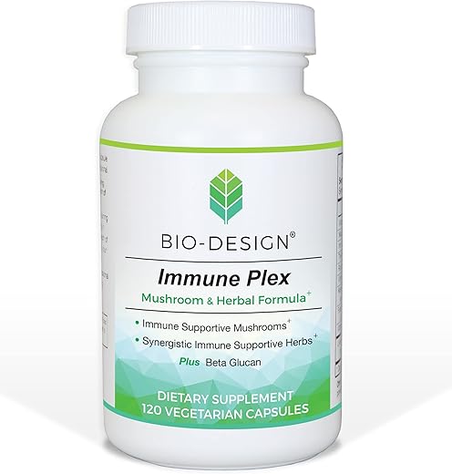 Bio-Design - Blend Imune Plex com Beta Glucano, Reishi e Shiitake e Outros Suplementos Herbais – Suporte Diário à Saúde Imunológica (120 Cápsulas)