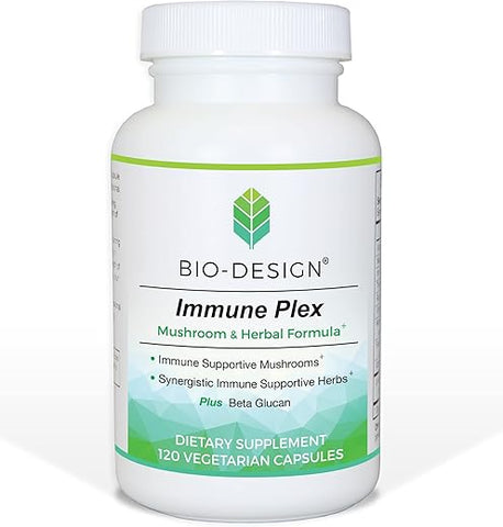 Bio-Design - Blend Imune Plex com Beta Glucano, Reishi e Shiitake e Outros Suplementos Herbais – Suporte Diário à Saúde Imunológica (120 Cápsulas)