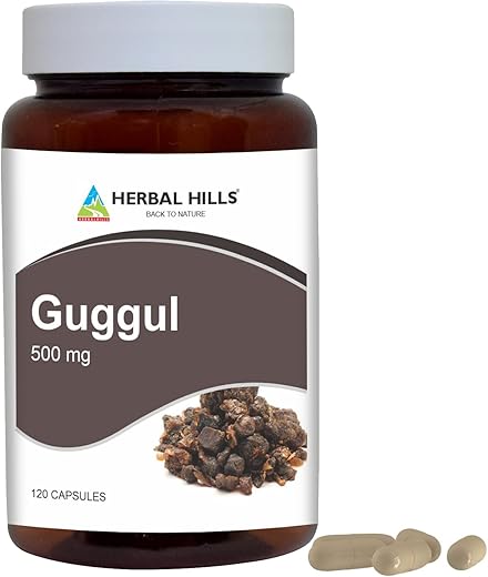 Cápsula de Guggul com Extrato de Arjuna 1000mg 120 Unidades – Marca Herbal Hills - HERBAL HILLS