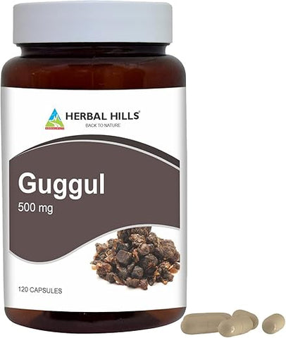 Cápsula de Guggul com Extrato de Arjuna 1000mg 120 Unidades – Marca Herbal Hills - HERBAL HILLS