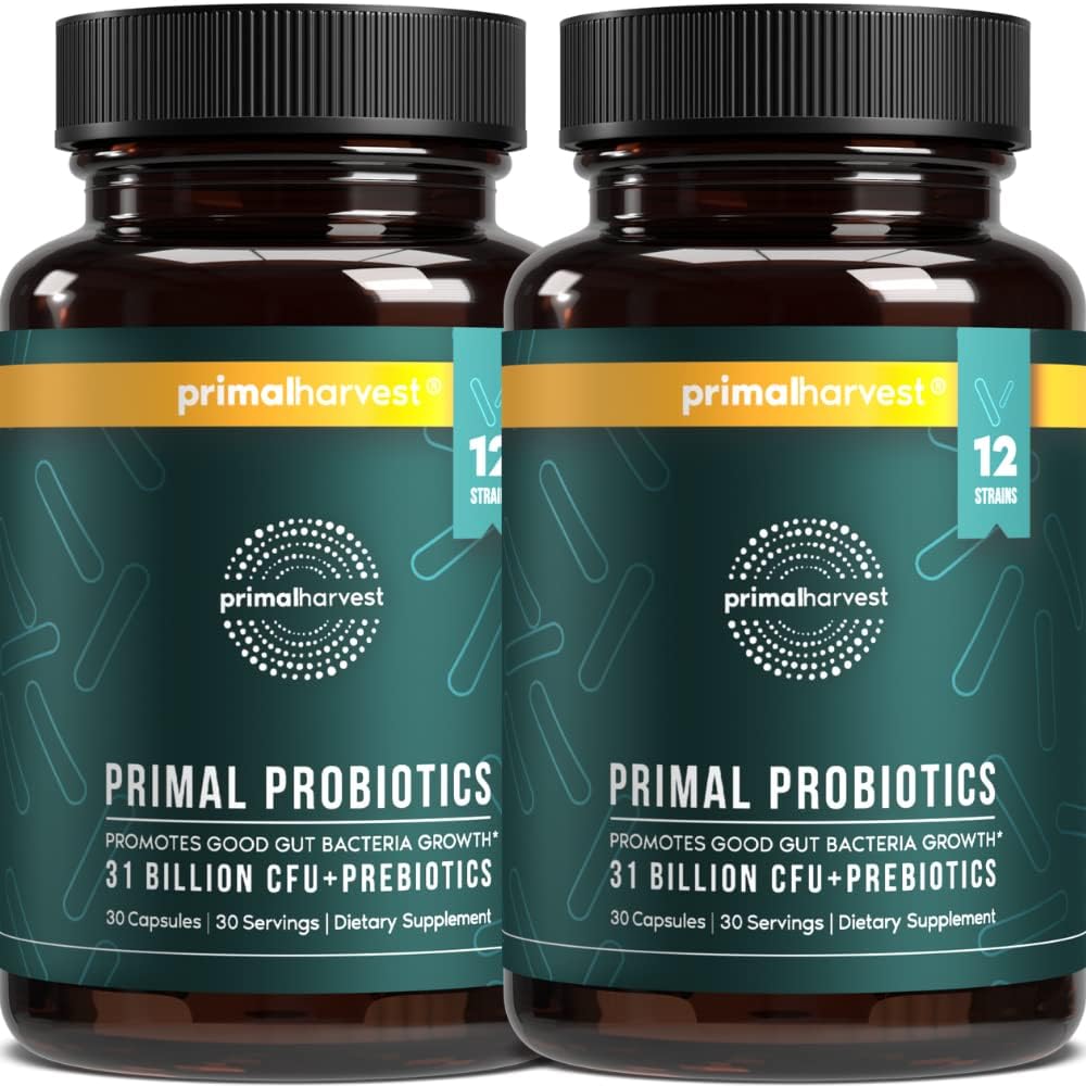2 Pack: PREbióticos e PRObióticos para Mulheres – Benefícios para a Saúde Feminina | 60 cápsulas | Marca Primal Harvest - Primal Harvest
