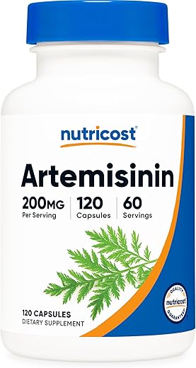 Artemisinin 200mg – 120 Cápsulas Vegetarianas | Sem GMO, Sem Glúten | 60 Porções - Nutricost