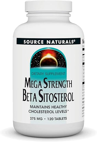 Mega Strength Beta Sitosterol 375mg – 120 Comprimidos | Suplemento de Saúde para o Sistema Imunológico e Cardiovascular - Source Naturals