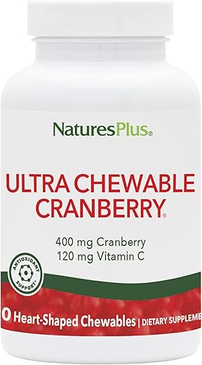 Natures Plus - Nature’s Plus – Ultra Mastigável-Cranberry com Vitamina C, 200 mg, 90 comprimidos mastigáveis
