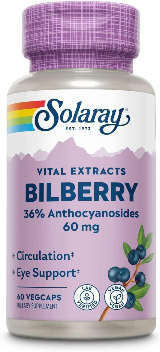 Extrato de Mirtilo 60 mg | Antioxidante Poderoso | Visão Saudável - SOLARAY
