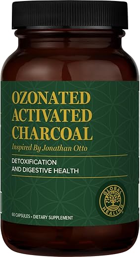 Global Healing Center - Pó de Carvão Ativado Ozonizado Global Healing – Detox Digestivo Avançado que Adsorve Compostos Internos Indesejados – Ajuda a Aliviar Desconforto Gasoso Ocasional – 60g