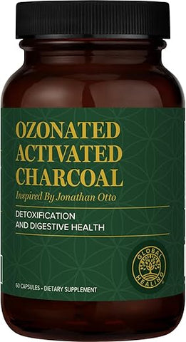 Global Healing Center - Pó de Carvão Ativado Ozonizado Global Healing – Detox Digestivo Avançado que Adsorve Compostos Internos Indesejados – Ajuda a Aliviar Desconforto Gasoso Ocasional – 60g
