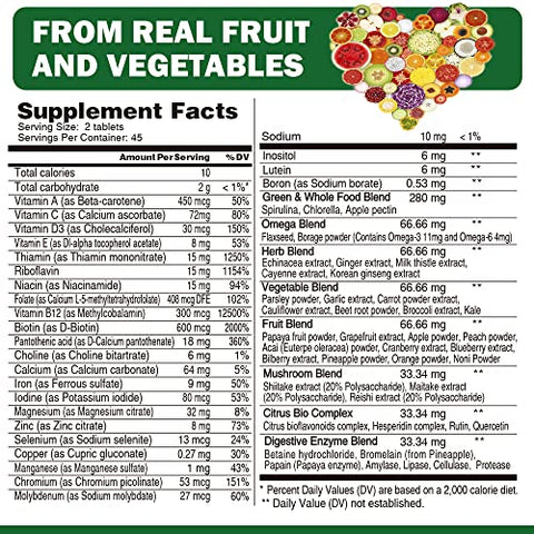 VEGEPOWER - Multivitamínico Whole Food para Homens e Mulheres – com 65 Vitaminas, Minerais e Pó Orgânico Natural – Marca em Destaque