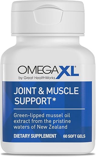 Suporte para Articulações, Alívio Natural – Óleo de Mexilhão de Lábios Verdes, Cápsulas de Gel Macio, Livre de Medicamentos, 60 Unidades - OmegaXL
