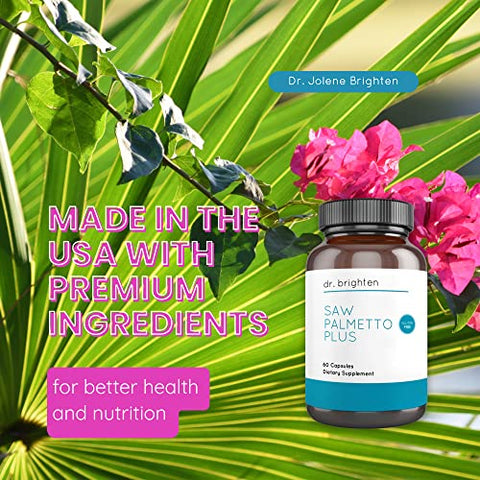 Saw Palmetto Plus – Suplemento Natural para Mulheres – Suporte para SOP, Prevenção de Queda de Cabelo, Acne e Pele Oleosa - Dr. Brighten