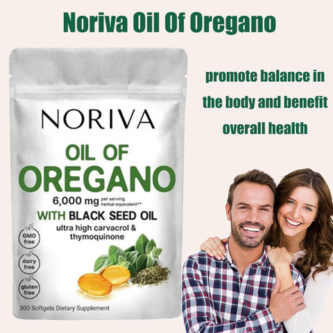 Generic - Noriva Óleo de Orégano 6000mg, Cápsulas de Óleo de Orégano Orgânico, Semente de Orégano Preto – Noriva