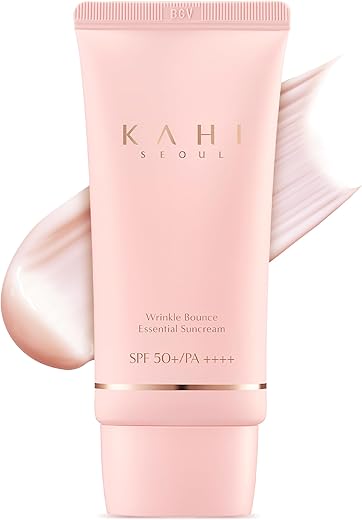 Protetor Solar Facial KAHI Wrinkle Bounce Essential com FPS 50 PA | Hidratante Diário com Proteção Solar | Creme Tonificante Hidratante com FPS | Bloqueador Solar Facial Hidratante