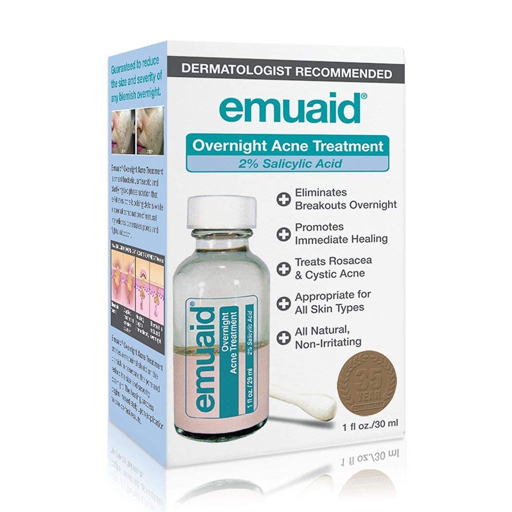 emuaid - EMUAID Tratamento Noturno para Acne 30ml para marcas persistentes, cravos, acne cística e rosácea