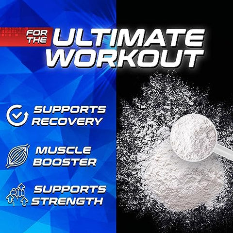 Nature's Nutrition - Pó de Creatina Monohidratada Micronizada – Pó de Creatina sem Sabor 5000mg por Porção (5g) Suplemento de Aminoácidos para Apoio à Construção Muscular