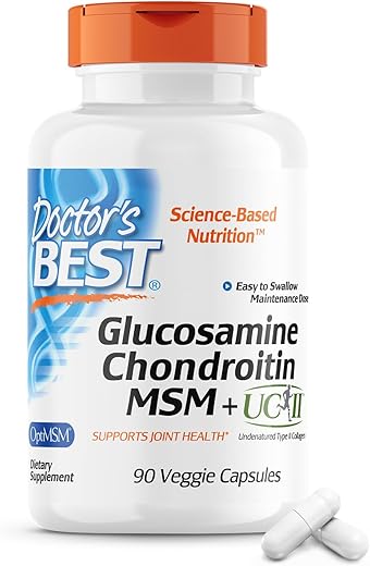 Doctor's BEST - Doctor’s Best Glucosamina, Condroitina, MSM, UCII – Fórmula Avançada para Saúde das Articulações